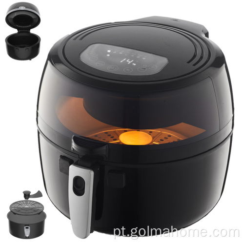 Visível Airfrier 6.5L 7.7L com função de agitação Fogão sem óleo Fritadeiras profundas fritadeira de ar elétrica digital